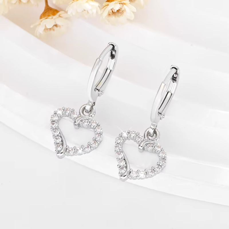 Zircon Love Pendant Earrings for Women