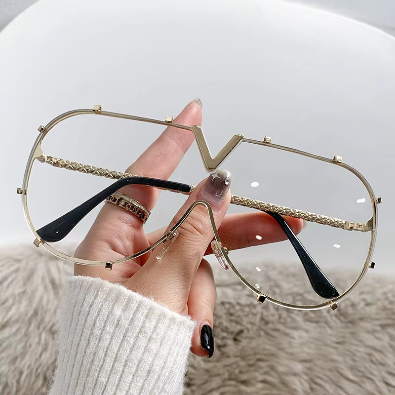 Oversized Aviator Fashion Sunglasses for Women – Clear