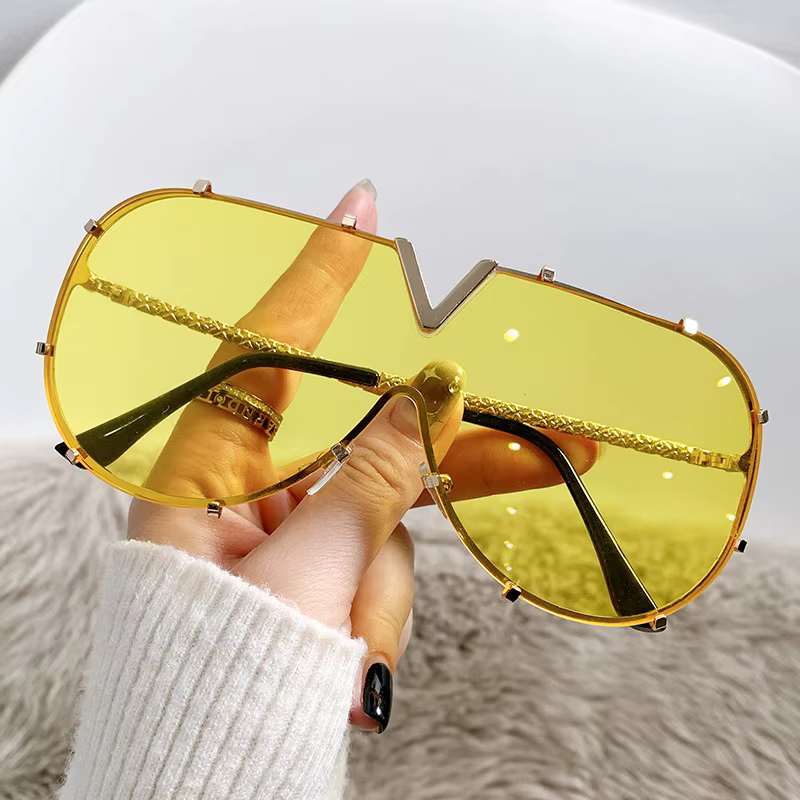 Oversized Aviator Fashion Sunglasses for Women – Yellow