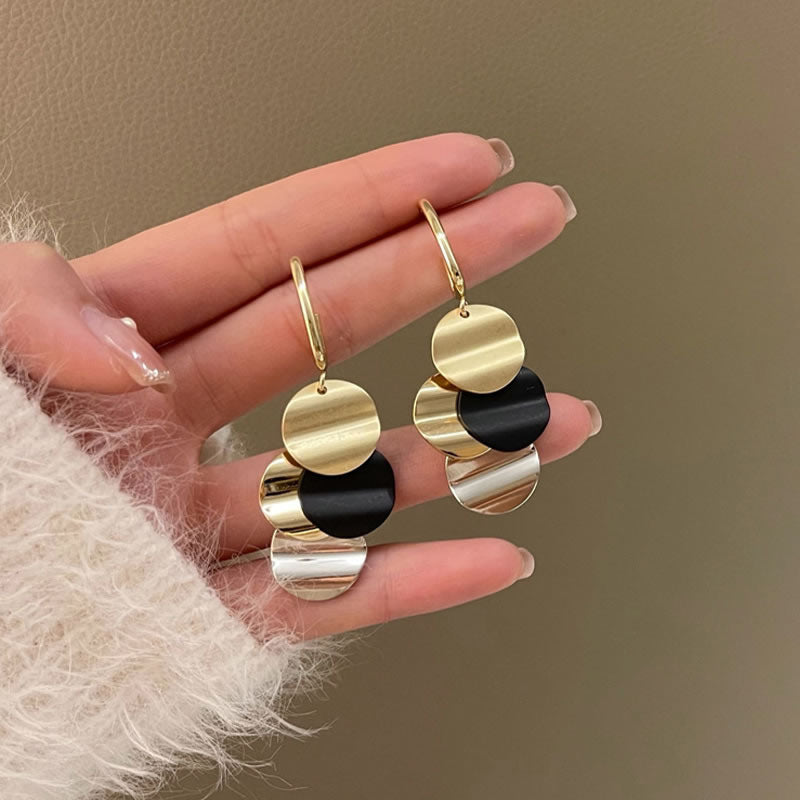 Geometric Round Tassel Earrings for Women