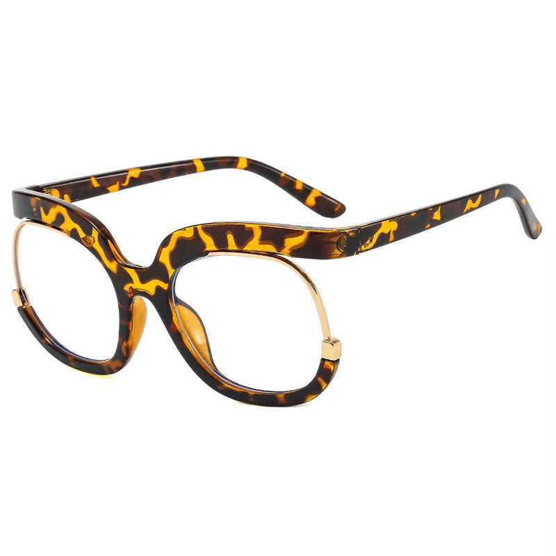 Darice Round Oversized Glasses for Women – Black