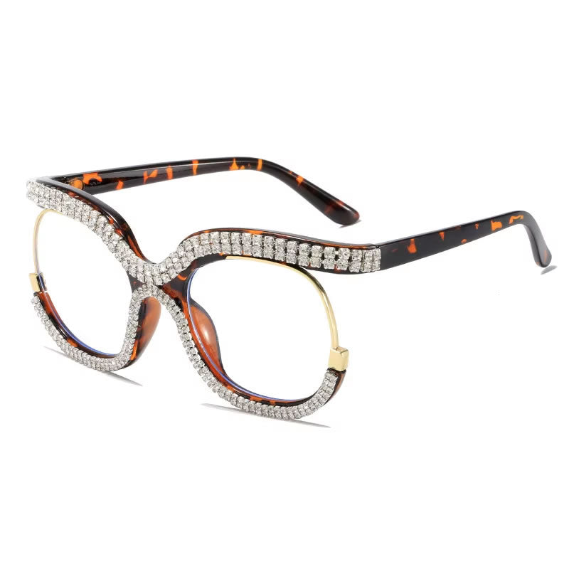 Darice Round Oversized Demonte Glasses for Women – Red