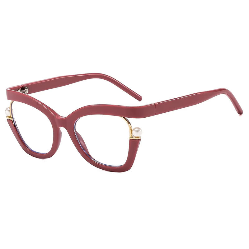 Oversized Cat Eye Rhinestone Glasses for Women – Black