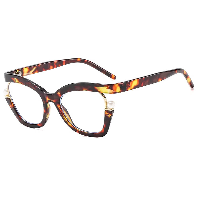 Oversized Cat Eye Rhinestone Glasses for Women