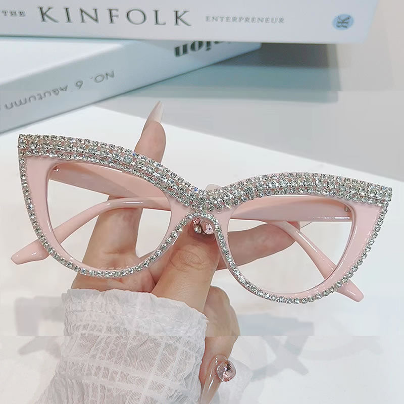 Cat Eye Bling Glasses for Women