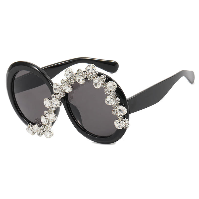 Round Diamond Sunglasses for Women – Green