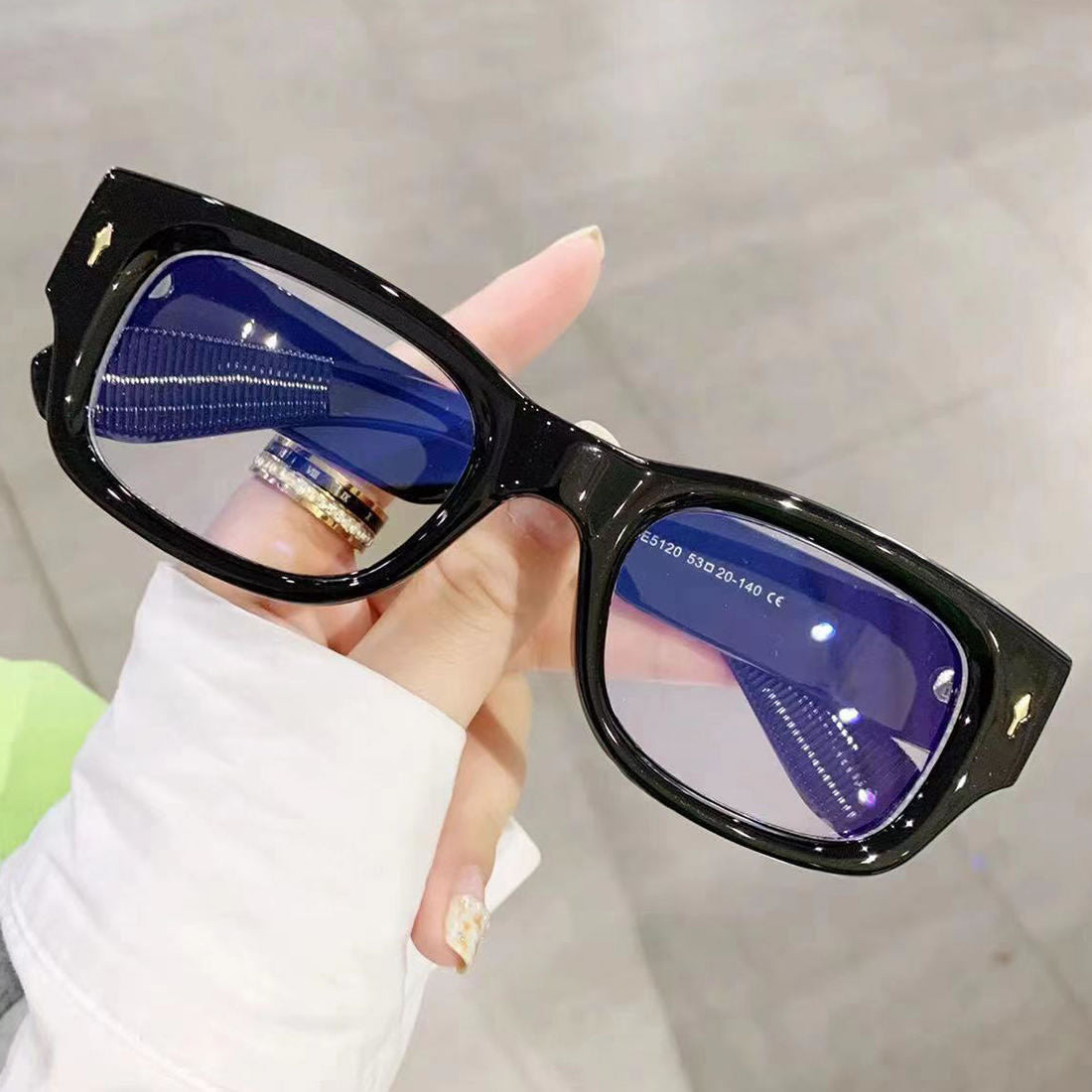 Thick Retro Glasses for Women – Black