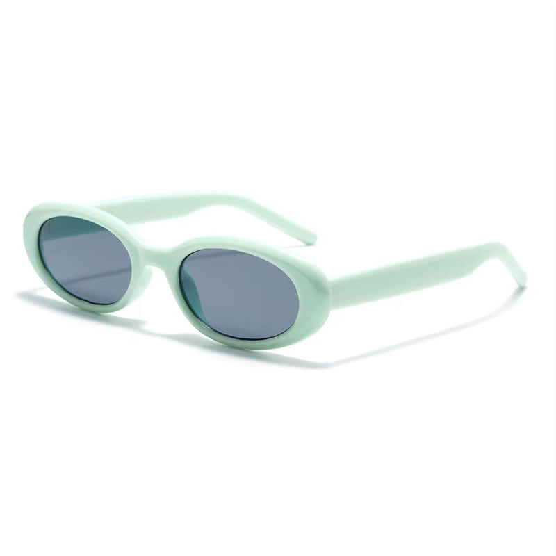 Trendy Oval Retro Sunglasses for Women – Green