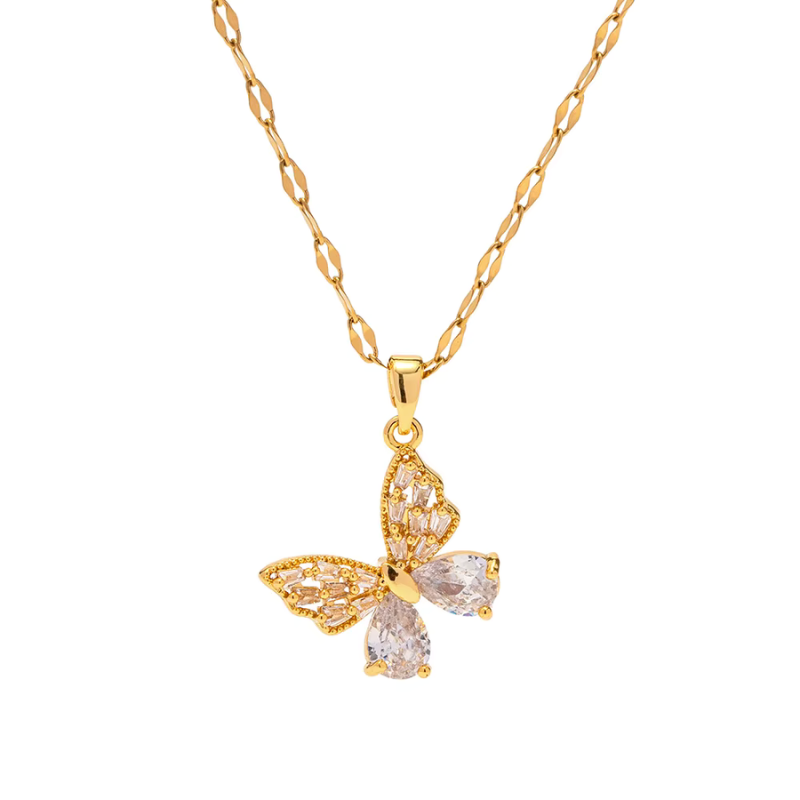 Zircon Butterfly Necklace for Women
