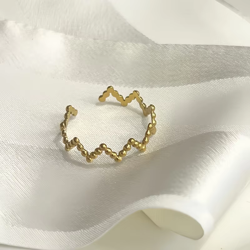Adjustable Geometric Steel Open Ring for Women – Silver