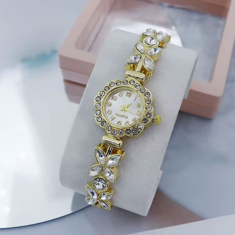 Flower Gemstone Wristwatch for Women – Blue
