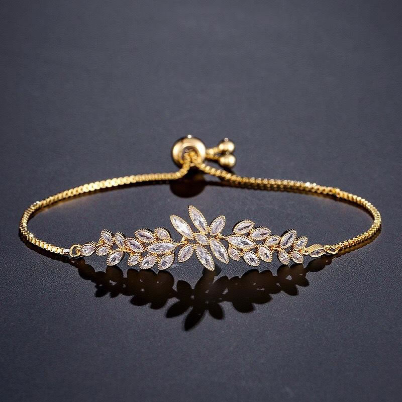 Diamond Flower Bracelet (Style II) for Women – Rose Gold