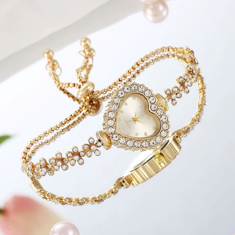 Heart Bracelet Sparkle Watch for Women – Silver