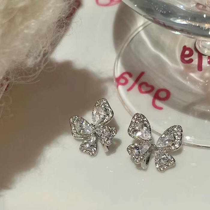Butterfly Ear Bone Clip Earrings for Women – Silver