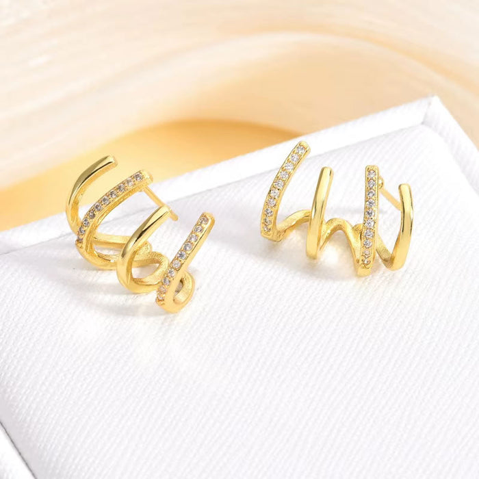 Luxury Claw Ear Rake Zircon Earrings for Women