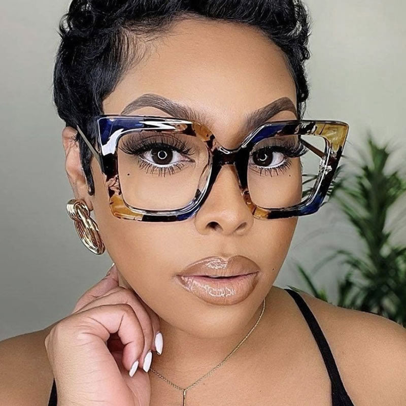 Big Cat Eye Retro Glasses for Women – Blue