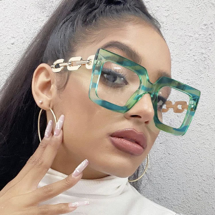 Oversized Bling Glasses for Women – Green