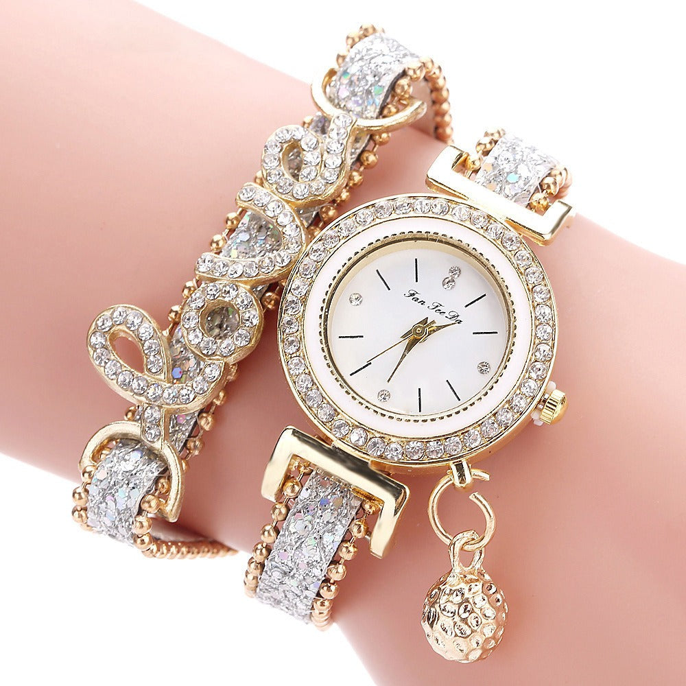 Love Pendant Bracelet Watch for Women – Silver