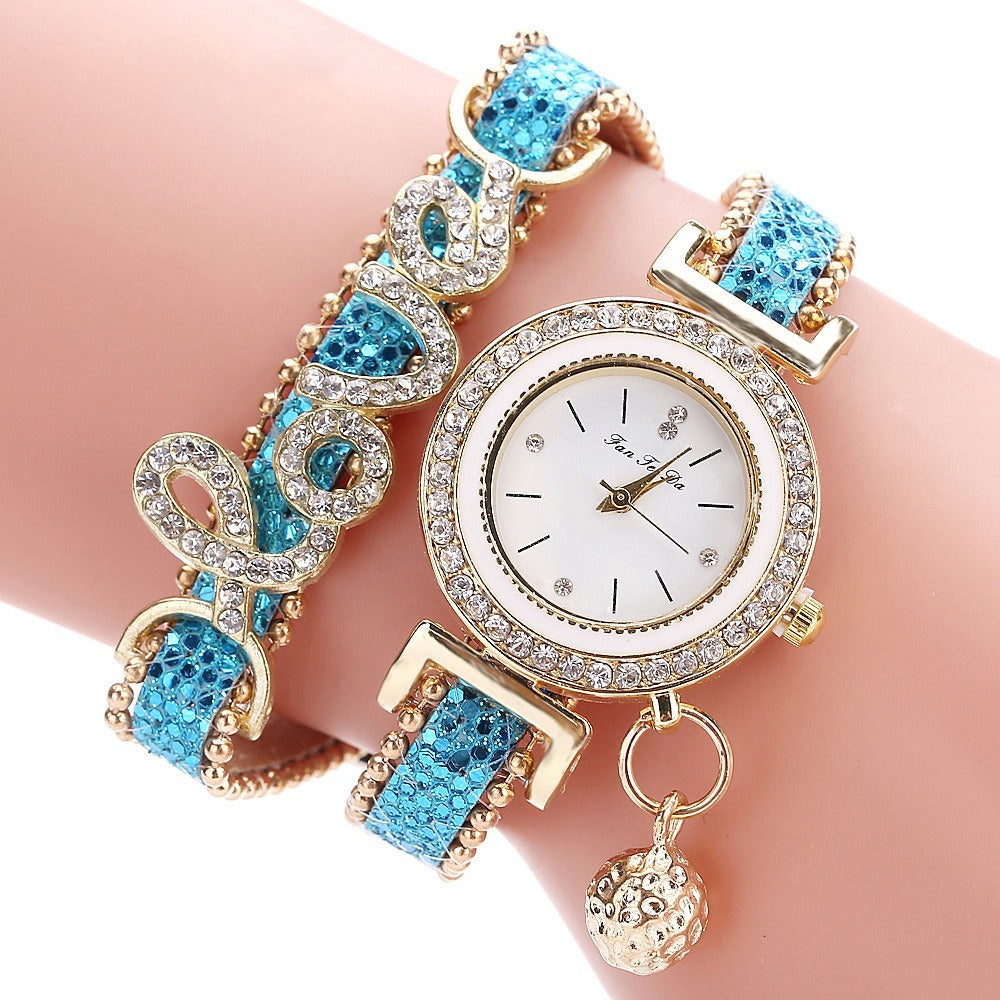Love Pendant Bracelet Watch for Women – Black