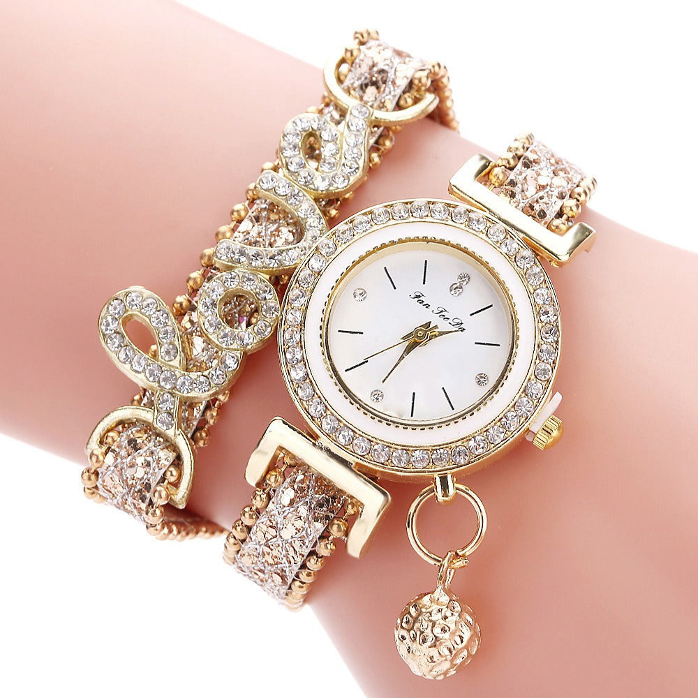 Love Pendant Bracelet Watch for Women – Red