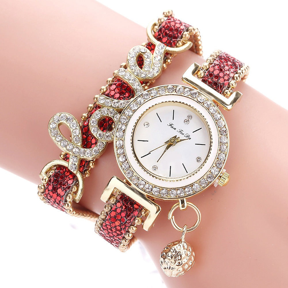 Love Pendant Bracelet Watch for Women – Sky Blue