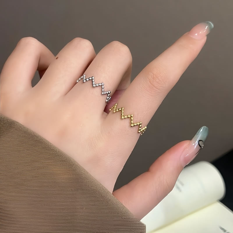 Adjustable Geometric Steel Open Ring for Women – Gold