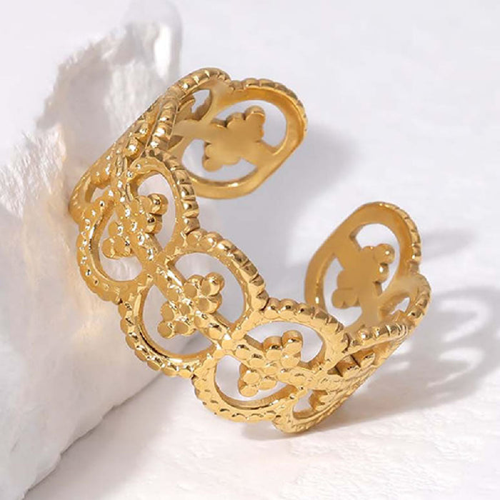 Adjustable Vintage Hollow Open Ring for Women – Silver