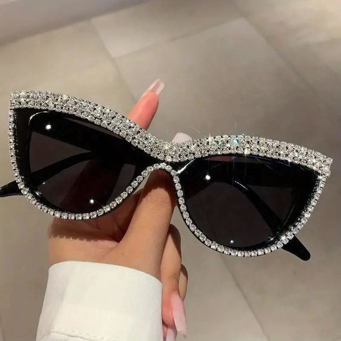 Cat Eye Bling Sunglasses (Style II) for Women – Black