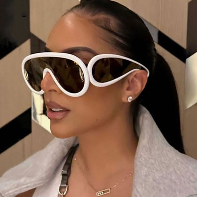 Oversized Futuristic Sunglasses for Women – White