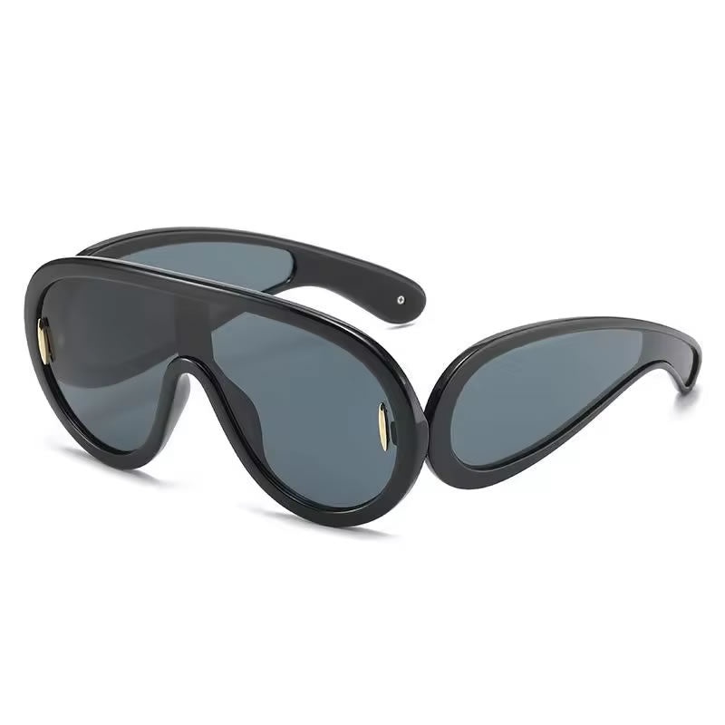 Oversized Futuristic Sunglasses for Women – Brown