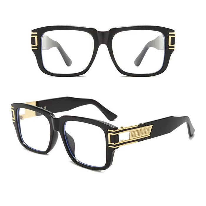 Large Retro Gold Side Glasses for Women – Grey