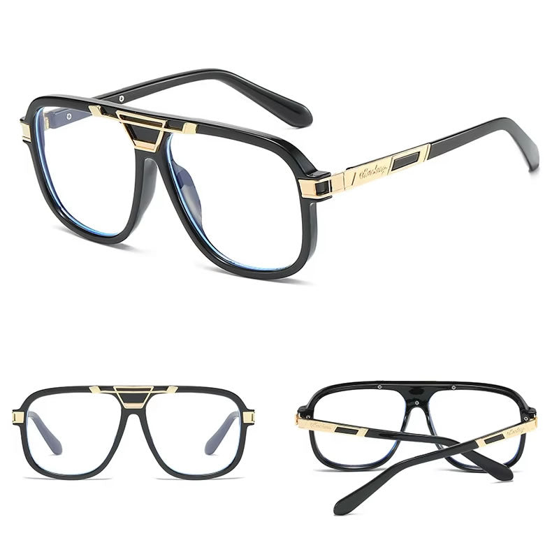 Big Luxury Aviator Glasses for Women – Black Silver