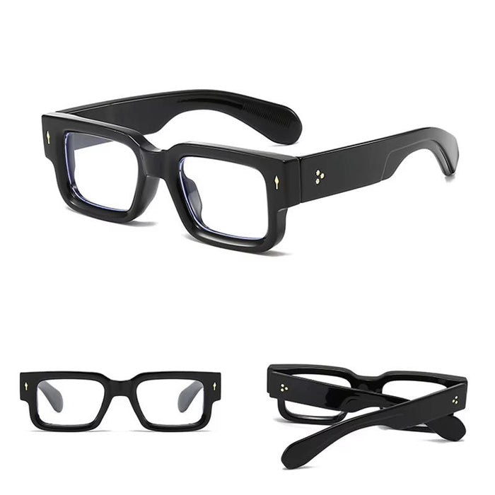 Thick Rectangle Retro Glasses for Women – Havana