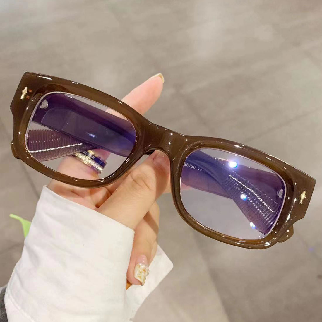 Thick Retro Glasses for Women – Brown