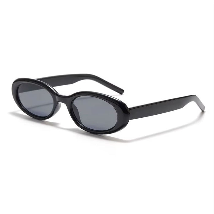 Trendy Oval Retro Sunglasses for Women – Black