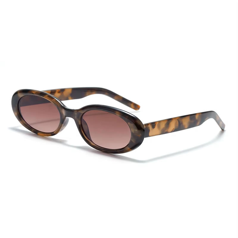 Trendy Oval Retro Sunglasses for Women – Brown