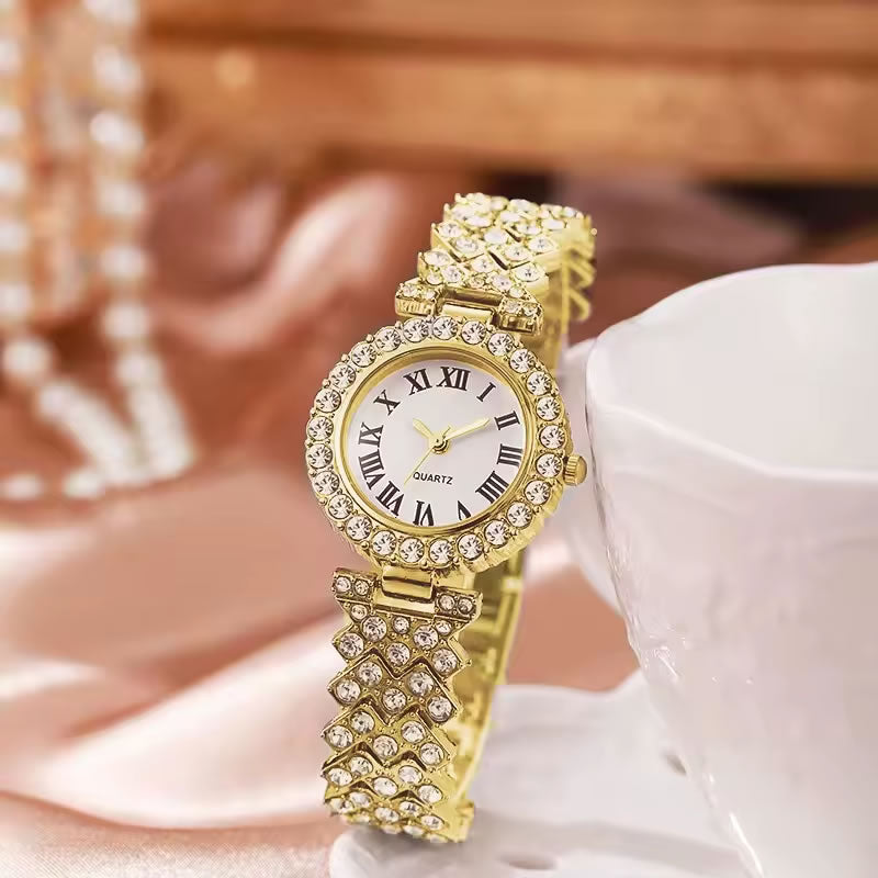 Luxury Diamond Wrist Watch for Women – Gold