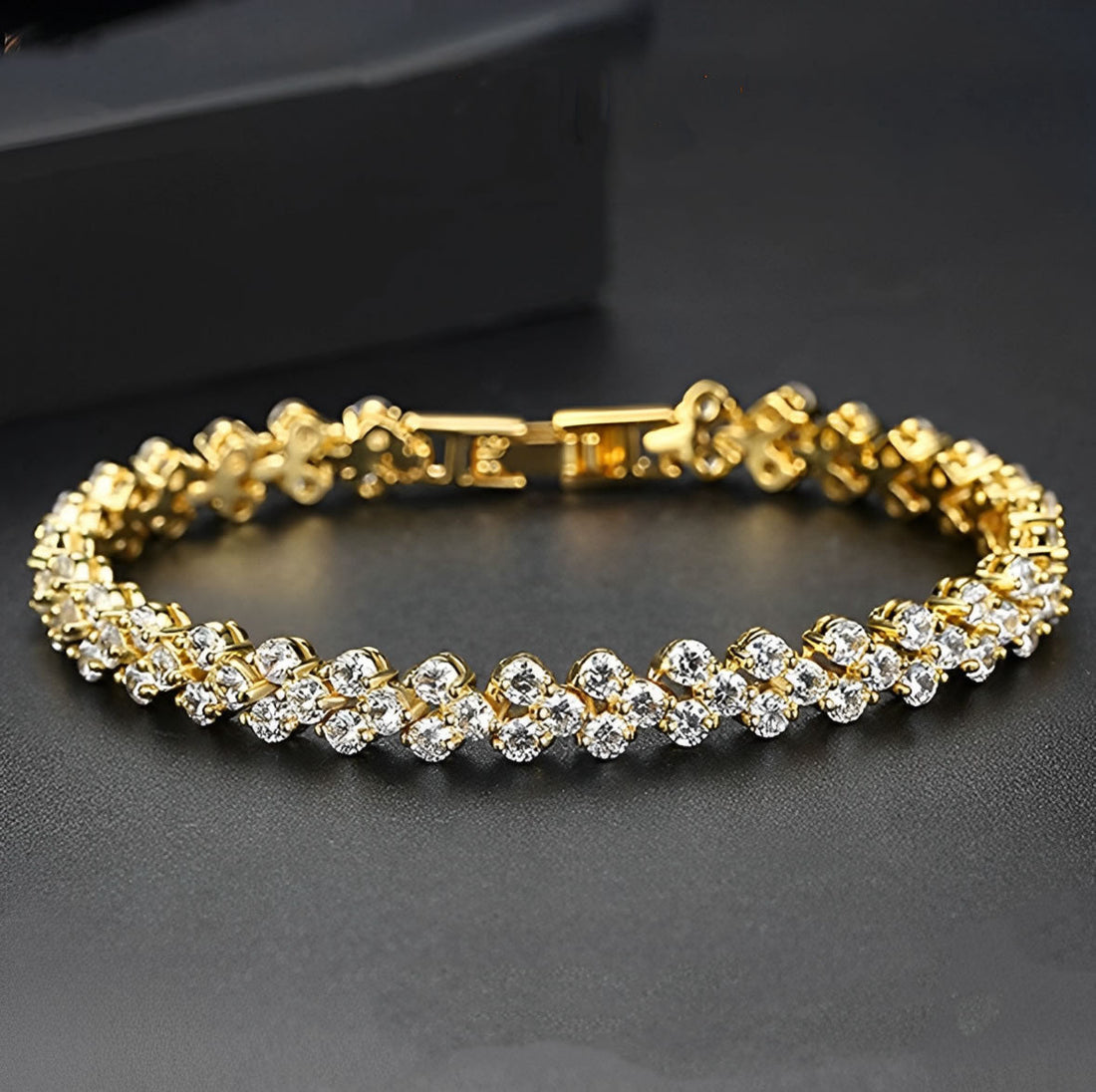 Shiny Rhinestone Luxury Bracelet for Women – Silver