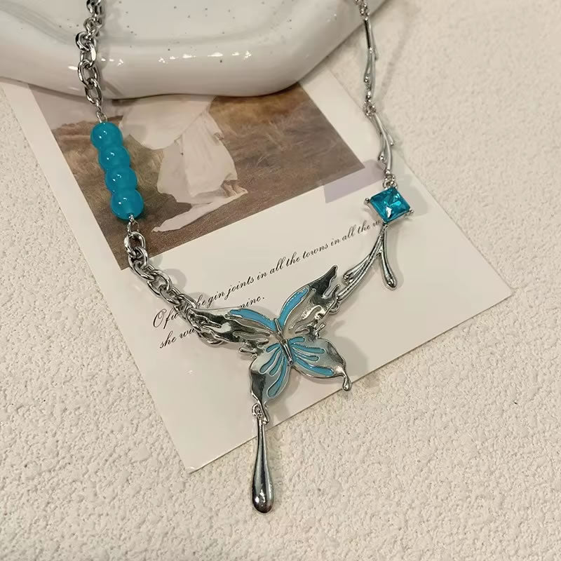 Lava Butterfly Necklace for Women – Silver