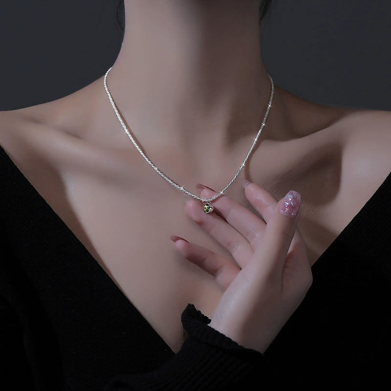 Silver Sparkling Clavicle Choker Necklace for Women